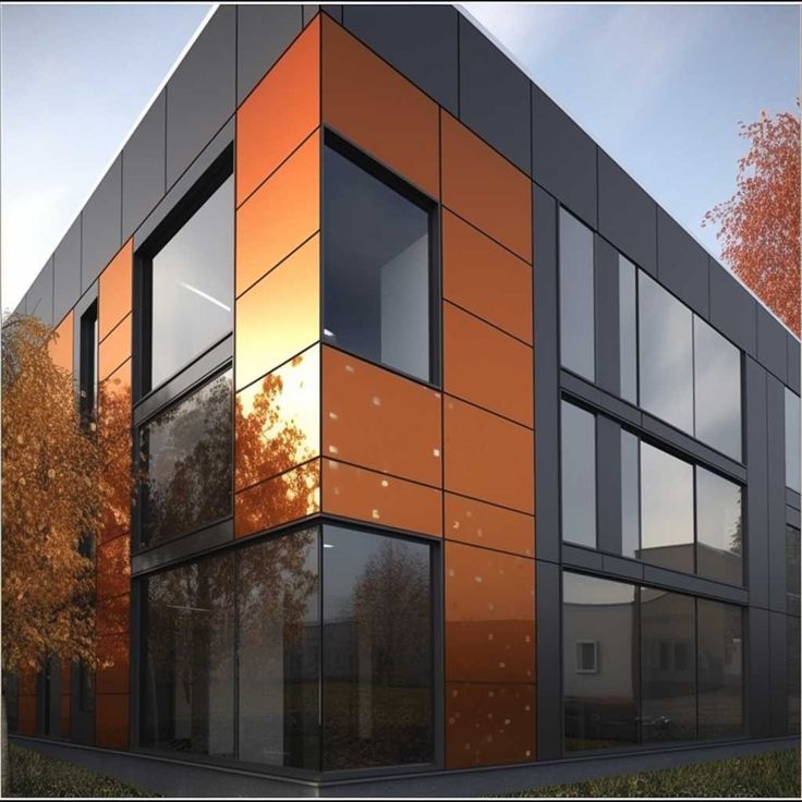 Modern ACP sheet exterior facade cladding for commercial office building by Spectraa Glasstech Pvt Ltd